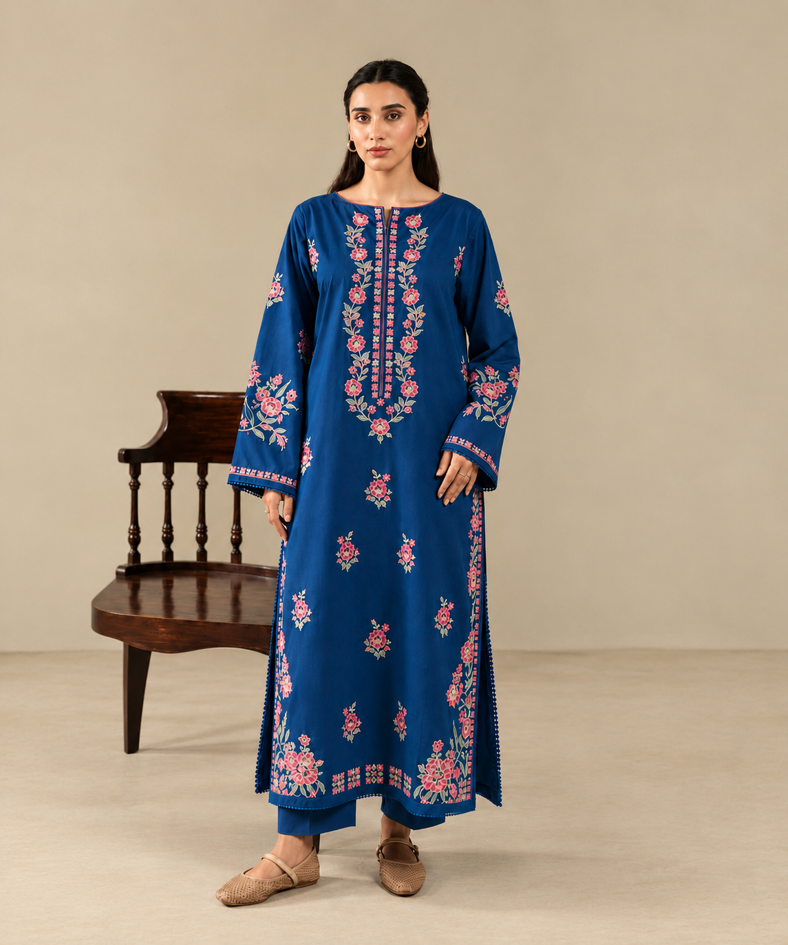Pure Dhanak Heavy Embroidered 2PC Suit