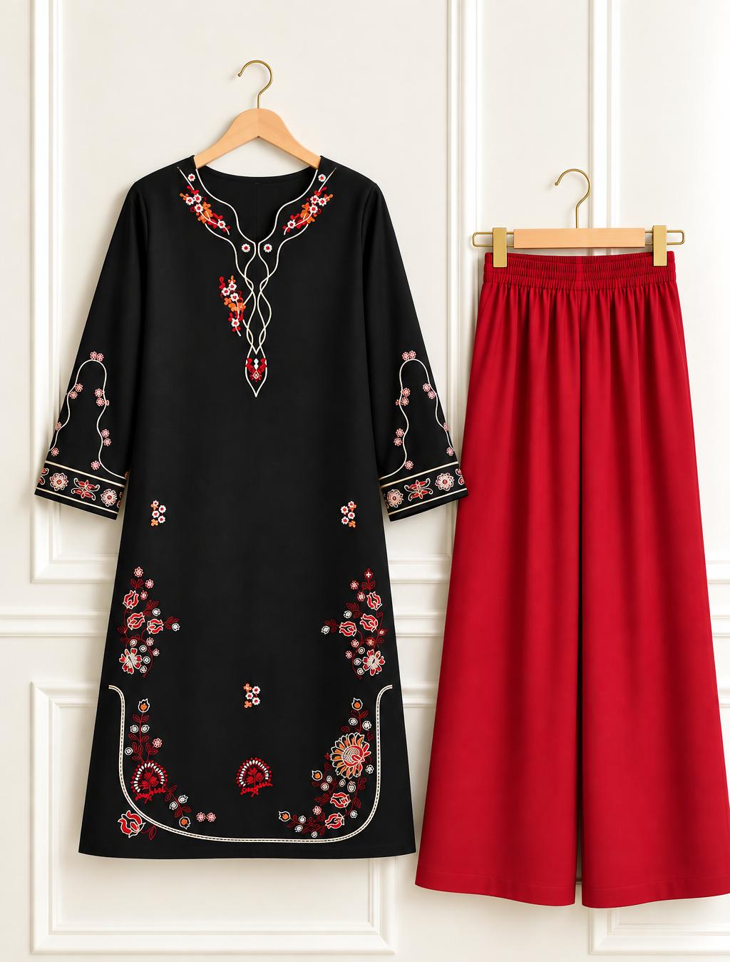 Pure Dhanak Heavy Embroidered 2PC Suit – Premium Winter Edit