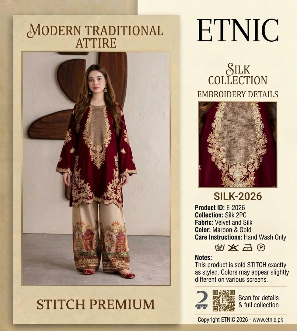 Premium Soft Silk Heavy Sequence Embroidered 2PC Suit – Elegant Kaftan Edit