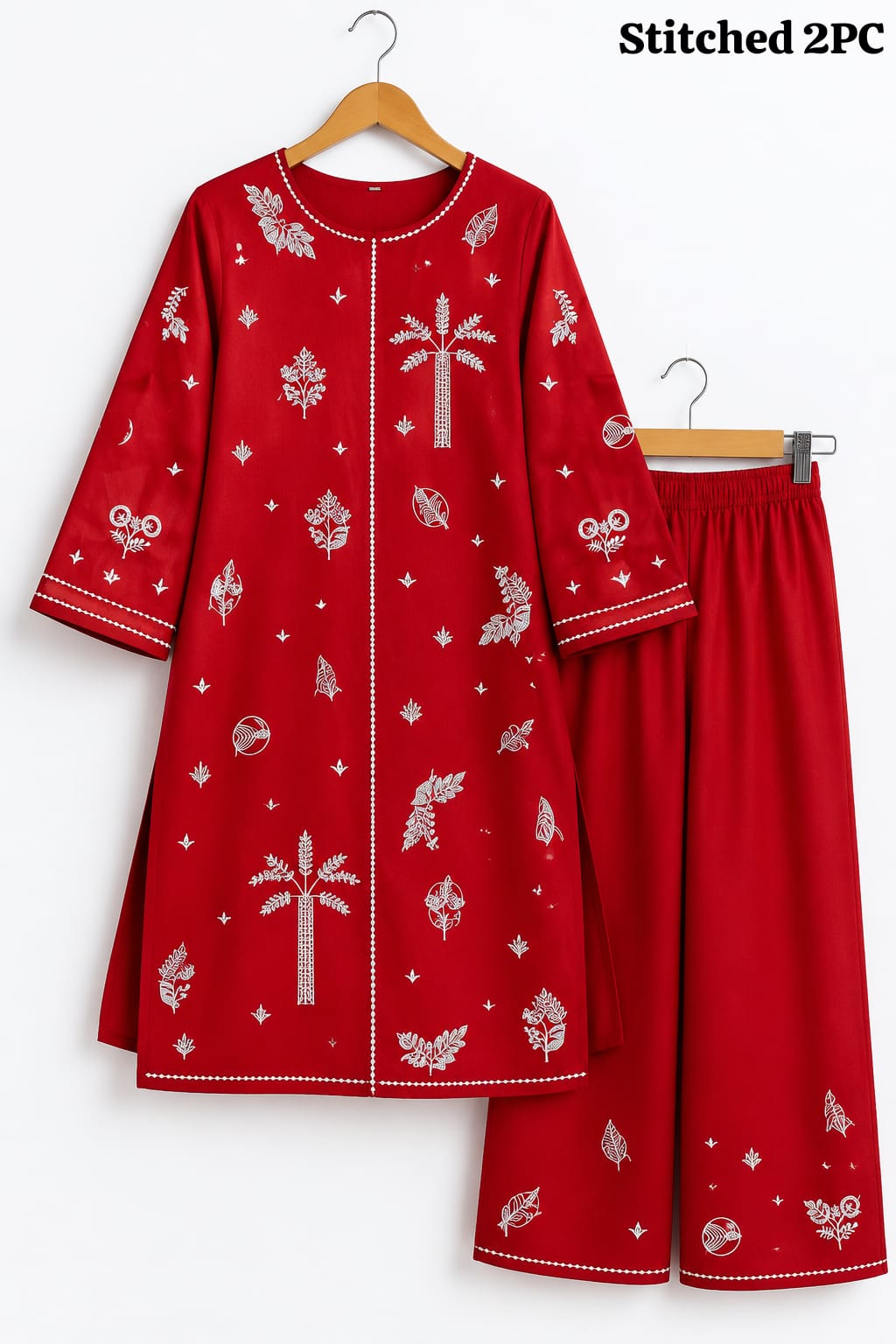 Pure Linen Heavy Embroidered 2PC Suit