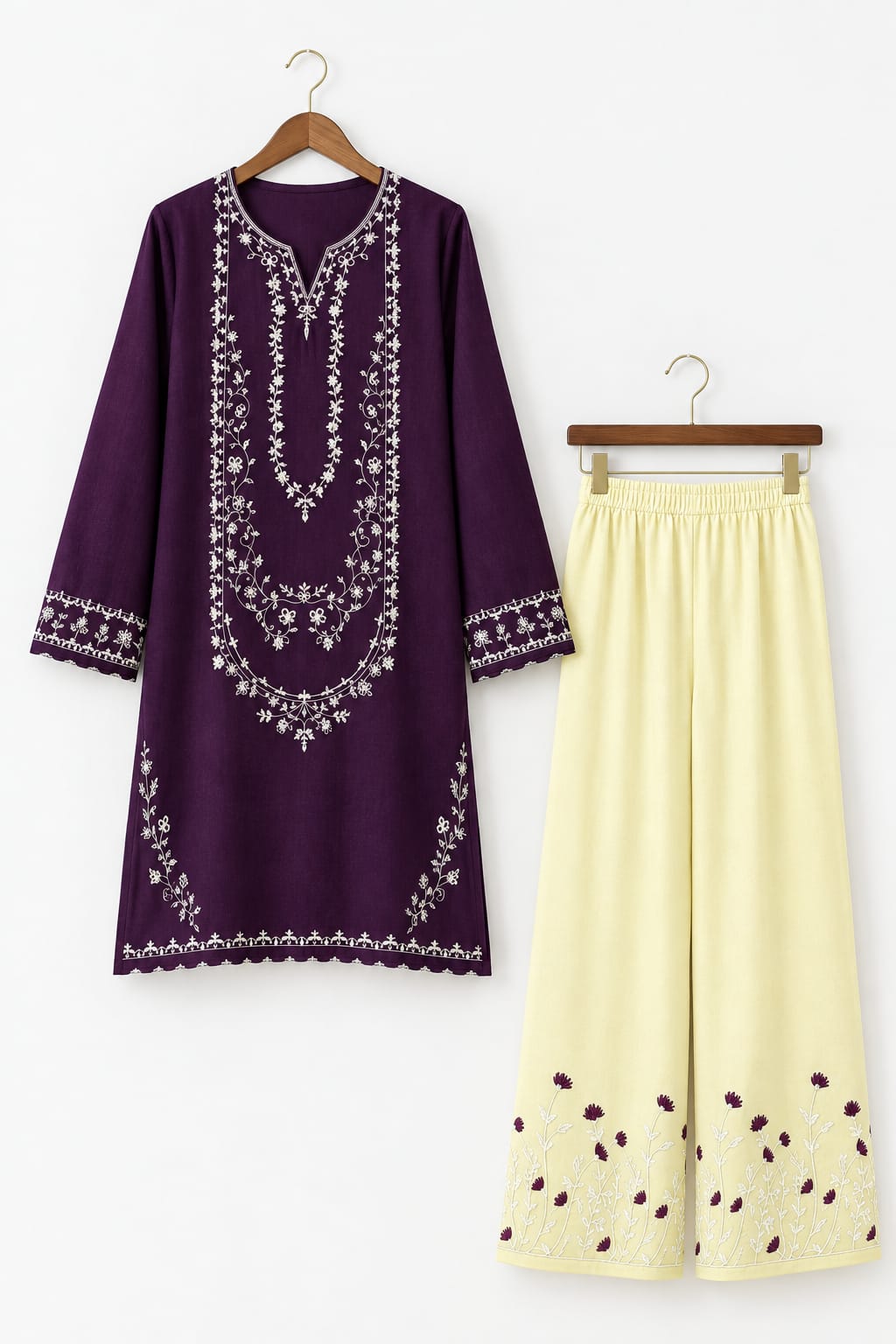 Pure Dhanak Heavy Embroidered 2PC Suit – Premium Winter Edit