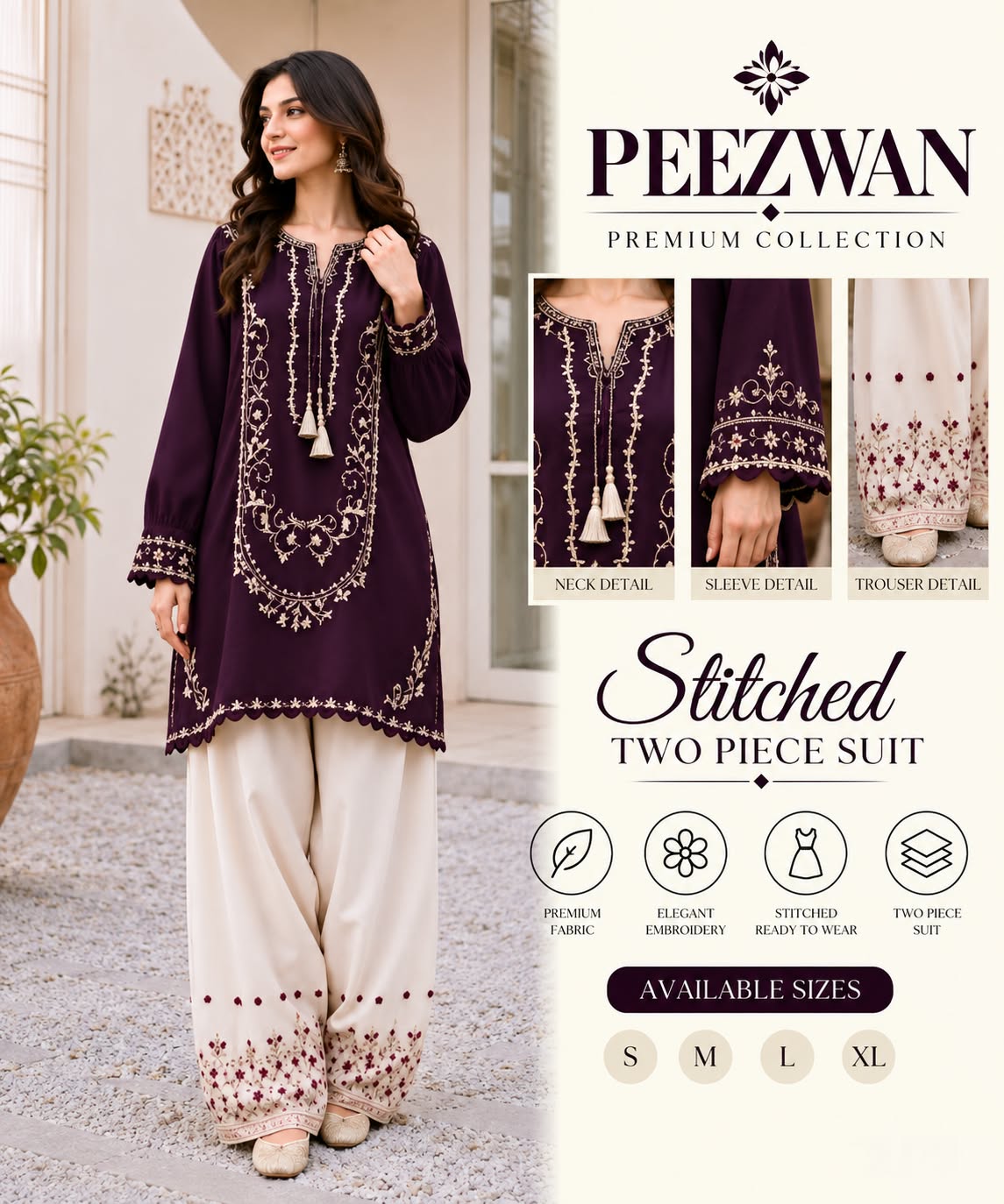 Pure Dhanak Heavy Embroidered 2PC Suit – Premium Winter Edit