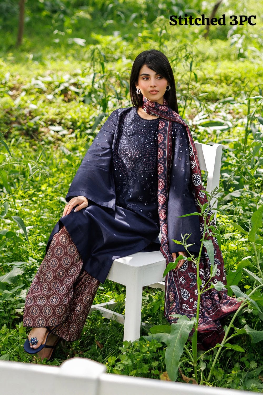 Premium Dhanak Heavy Sequence Embroidered 3PC Suit – Winter Edit