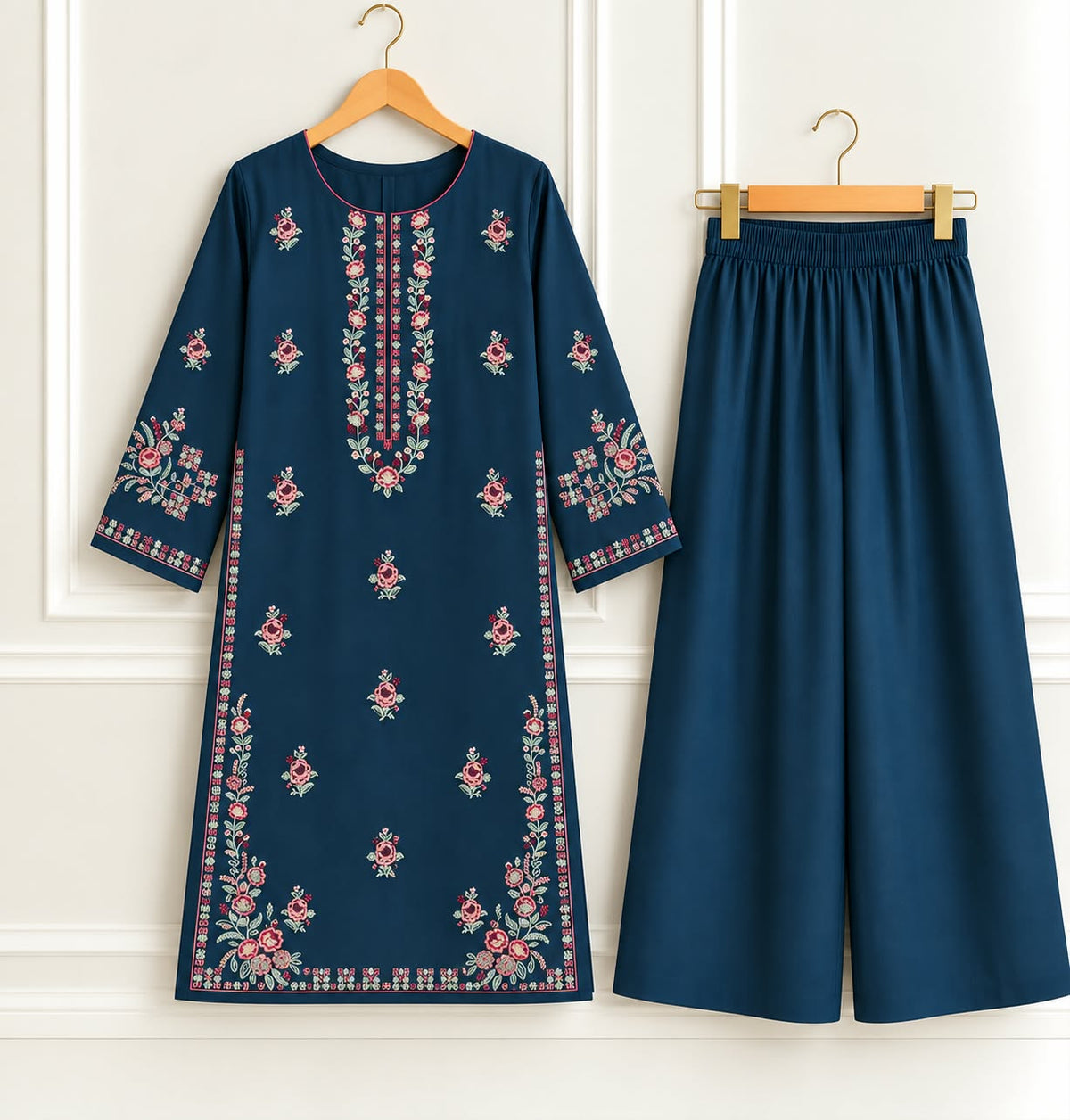 Pure Dhanak Heavy Embroidered 2PC Suit